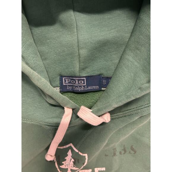 Vintage Ralph Lauren Hoodie Size Xs Green Pullover Sweatershirt Y2K READ - Picture 3 of 4